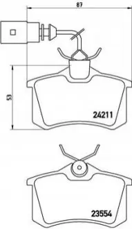 Комплект гальмівних колодок задн, AUDI A4 B5 2.7 05.00-09.01 BREMBO P85 101