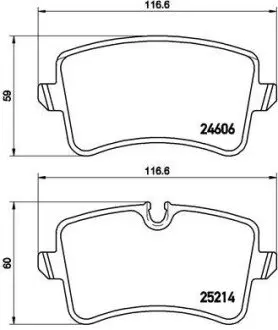 Комплект тормозных колодок задний BREMBO P85117