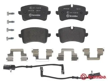Комплект гальмівних колодок задн, AUDI A4 B8, A5, A6 ALLROAD C7, A6 C7, A7 PORSCHE MACAN 1.8-4.2 03.10-09.18 BREMBO P85119