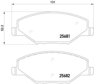 Тормозные колодки (передние) Skoda Fabia II/III 07-/VW Polo 10- BREMBO P85121X