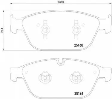 Комплект гальмівних колодок передн, AUDI A8 D4, Q5 2.0-6.3 11.09-01.18 BREMBO P85128 Купити в Україні