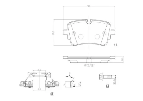Комплект гальмівних колодок задн, AUDI A6 ALLROAD C8, A6 C8, A6 E-TRON, A7, A8 D5, E-TRON, Q7, Q8, Q8 E-TRON VW TOUAREG 2.0-Electric 01.15 BREMBO P85190 Купити в Україні