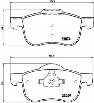 Гальмівні колодки, дискове гальмо (набір) BREMBO P86020 (фото 1)