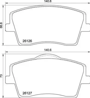 Комплект гальмівних колодок передн, VOLVO EX30, XC40 GEELY XINGYUE LYNK & CO 01 1.5-Electric 10.17 BREMBO P86031