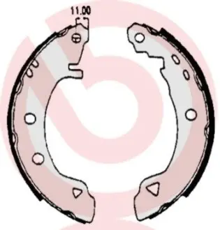 Гальмівна колодка ALFA ROMEO 145, 146, 33 FIAT BRAVA, BRAVO I, MAREA 1.2-1.9D 05.83-12.02 BREMBO S23508