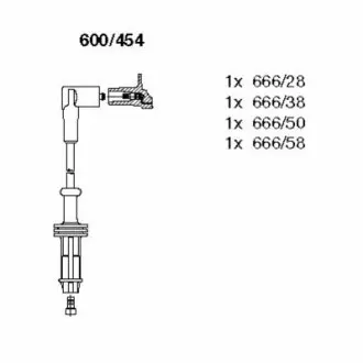 Провід запалювання Citroen Berlingo/Peugeot 205/306 1.4/1.6 96-11 (к-кт) BREMI 600454