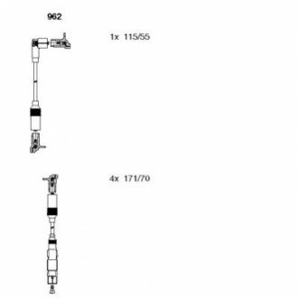 Проволока зажигания, набор BREMI 962 (фото 1)