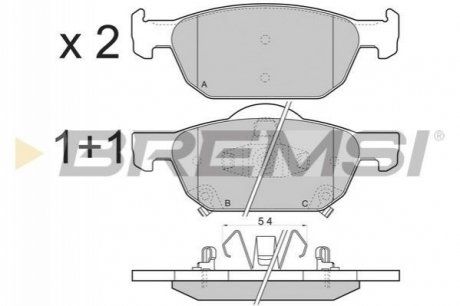 Гальмівні колодки (набір) BREMSI BP3368