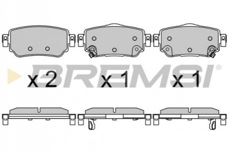 Гальмівні колодки (набір) - (D10604BA0A, D10604CA0A, D10604EA0A) BREMSI BP3629