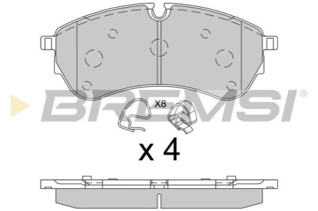 Гальмівні колодки пер. VW Crafter 2.0TDI/Man TGE 16- (163.6x67.4x20.7) BREMSI BP3846