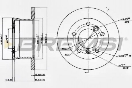 Тормозной диск зад. Sprinter 308-316 96-06 (272x16) BREMSI CD6932S