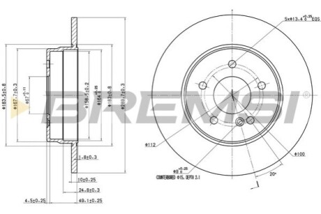 Гальмівні диски BREMSI CD6963S (фото 1)