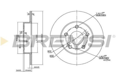 Тормозной диск зад. Opel Astra G 98- (264x10) BREMSI CD7044S