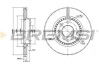 Тормозной диск перед. Kangoo/Clio I/II//Logan/Megane 97- (+ABS) (259x20.6) CD7096V