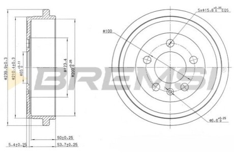 Тормозной барабан Fabia I/II/III/Polo 99- BREMSI CR5594