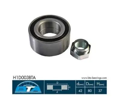 Фото Підшипник маточини (передньої) Alfa Romeo 145/146/155/164 87-01 (37x42x80) BTA (H1D003BTA) зображення 1