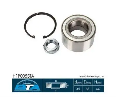 Підшипник маточини (передньої) Citroen C4/C5/C6 05-/Peugeot 407/607/308/508 11- (45x83x44)(+ABS)(к-кт) BTA H1P005BTA Купити в Україні
