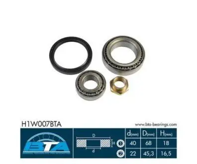 Набор колесных подшипников BTA H1W007BTA