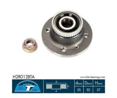 Комплект підшипника колеса задн RENAULT LAGUNA I 1.6-3.0 11.93-03.01 BTA H2R012BTA