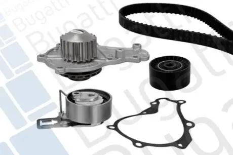 Фото CITROEN К-т ГРМ (насос+ремень+2 ролика)) Berlingo, C2, C3, C4 1.6HDI, FIAT Scudo, FORD Fiesta, Focus 1.6TDCI BUGATTI (KBU10052E) изображение 1