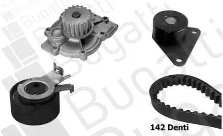 Комплект ГРМ + помпа Renault Laguna I/Ford Mondeo/Volvo S40/S60/S70/S80/V40 1.6-2.5T 95-14 (23x142z) BUGATTI KBU10138C