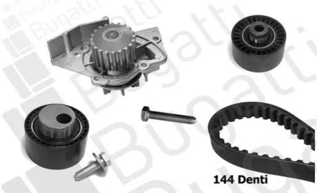 Комплект ГРМ + помпа Citroen Jumpy/Peugeot Expert 2.0HDi/Fiat Scudo 2.0 JTD 99-06 (25x144z) BUGATTI KBU5509D Купити в Україні