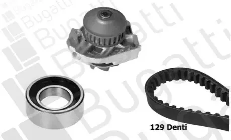 Фото Комплект ГРМ + помпа Fiat Doblo/Palio/Panda/Punto 1.2i 96- (15x129z) BUGATTI (KBU5942B) зображення 1