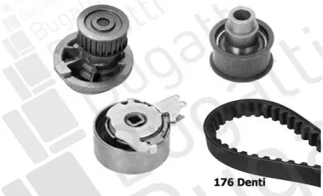 Фото Комплект ГРМ + помпа Opel Astra F/G/Vectra A 1.7 CDTI 88-05 (24/176z) BUGATTI (KBU7202A) зображення 1