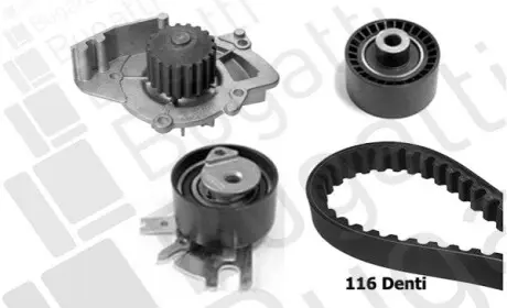 Фото FIAT К-т ГРМ (помпа+ремень+2 ролика) Scudo 2.0 HDI 07-, CITROEN Jumpy 2.0HDI, FORD BUGATTI (KBU7409A) изображение 1