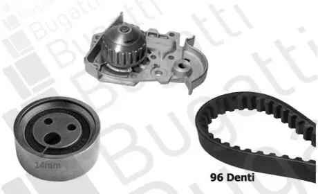 Комплект ГРМ + помпа Renault Kangoo/Megane I/Logan I 1.4/1.6 96- (17x96z) BUGATTI KBU7714B Купити в Україні