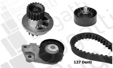 Фото Комплект ГРМ + помпа Daewoo Nubira/Chevrolet Aveo/Lacetti 1.4/1.6 97- (25x127z) BUGATTI (KBU9103A) зображення 1