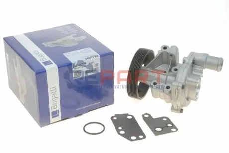 Помпа води Ford Transit VII/VIII 2.4DI/TDCi/TDE 00-14 (R/B) (8 лоп.) (7 кан.) (с корпусом) BUGATTI PA10095 Купити в Україні