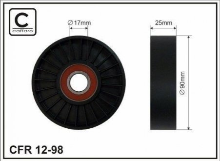 Сам ролік 90X17X25 Peugeot/Citroen/Fiat/Lancia CAFFARO 1298