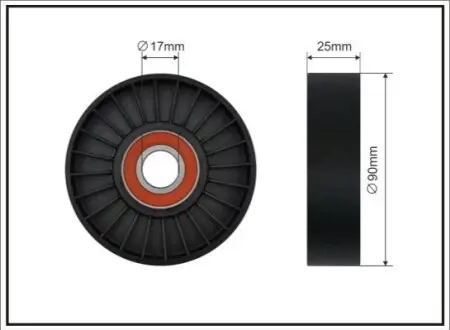 Сам ролік 90X17X25 Peugeot/Citroen/Fiat/Lancia CAFFARO 1298