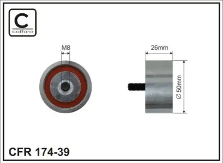 Ролик натяжн.паса генерат. Renault 1.9D 97- CAFFARO 174-39 Купити в Україні