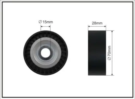 Ролик генератора Audi A2 00-05/VW Polo 1.4TDI 01-09(70x28x15)(пластик/гладкий) CAFFARO 180-87