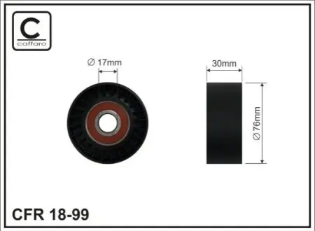 Ролик генератора Chevrolet Camaro 3.8i 95-02 (паразитний) (76x30) CAFFARO 1899