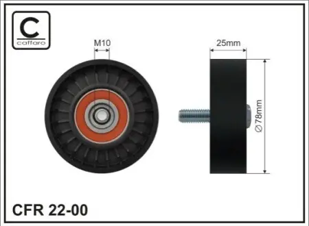 Ролик генератора Fiat Scudo 2.0 96-06 (пластик/гладкий)(78x25x10) CAFFARO 22-00