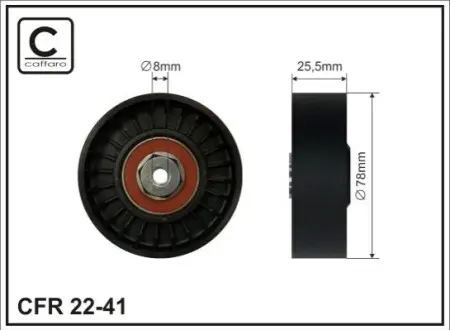 Ролик генератора VW/Audi 1.9D/ VW T4 2.5TDI (паразитний) (78х25.25) CAFFARO 22-41 Купити в Україні