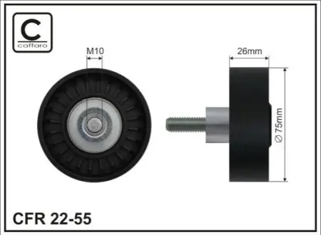 Фото 76x10x26 Натяжной ролик Bmw E60 520/525 CAFFARO (2255) изображение 1