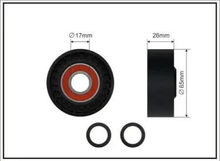 Ролик генератора Audi A4/A5/A6/A7/A8/VW Phaeton/Touareg 2.7D/3.0D/4.2D 03- (паразитний) (65x26) CAFFARO 237-00 Купити в Україні