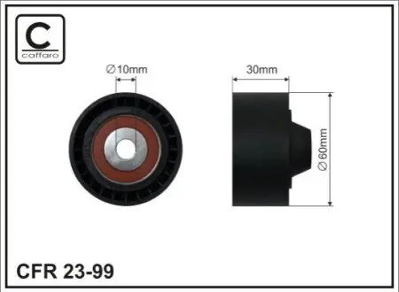 Фото Ролик генератора Citroen Berlingo 1.1/1.4/1.6i 96- (+AC) (паразитний) (60.1x30.2x10) CAFFARO (2399) зображення 1