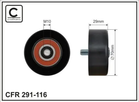 Ролик генератора Hyundai Santa Fe/Sonata/Kia Sorento II 2.0-2.4 05- (паразитний) (70x29) CAFFARO 291-116 Купити в Україні