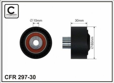 Ролик генератора Fiat Scudo 1.6D Multijet 07- (пластик/гладкий)(60x30x10) CAFFARO 297-30 (фото 1)