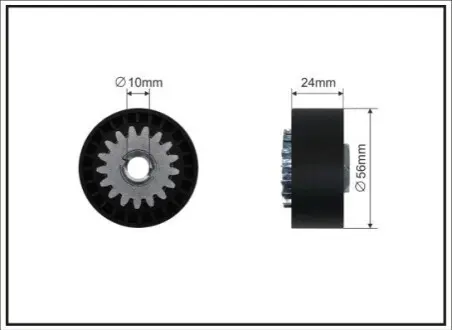 Фото Ролик генератора Renault Clio/Symbol/Dacia Logan 1.2 06- (натяжний) (56х24) CAFFARO (36-68) зображення 1