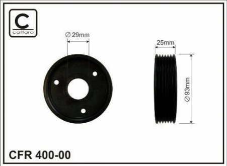 Шкив насоса ГУР Renault Kangoo 1.9D/dCi (d=93mm) (6PK) CAFFARO 400-00 (фото 1)