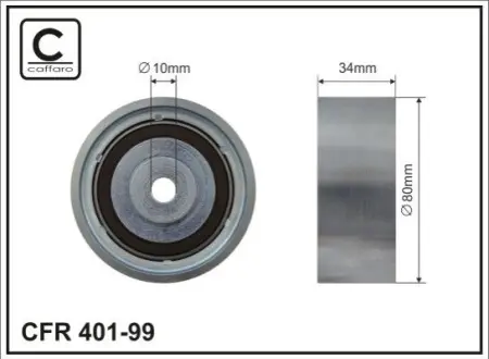 Ролик ГРМ Audi A3/A4/A6/Skoda Octavia/Superb 2.0D 03- (паразитний) (80x34х15) CAFFARO 40199