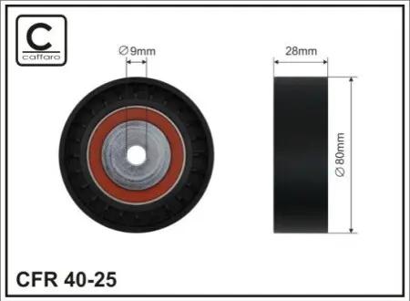 Ролик генератора BMW 5 (E34/E39)/7 (E32)/8 (E31) 3.0/4.4 86-04 (паразитний) (80х28) (знято з виробництва) CAFFARO 4025