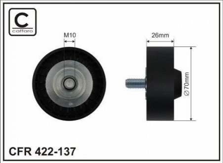 70x10x26 Ролік ремня генерат. BMW E60/65/66 4,0-4,5i 01- CAFFARO 422137 (фото 1)