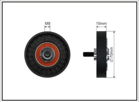 70x8x15 Натяжной ролик Renault Clio 1,4 91 CAFFARO 4507